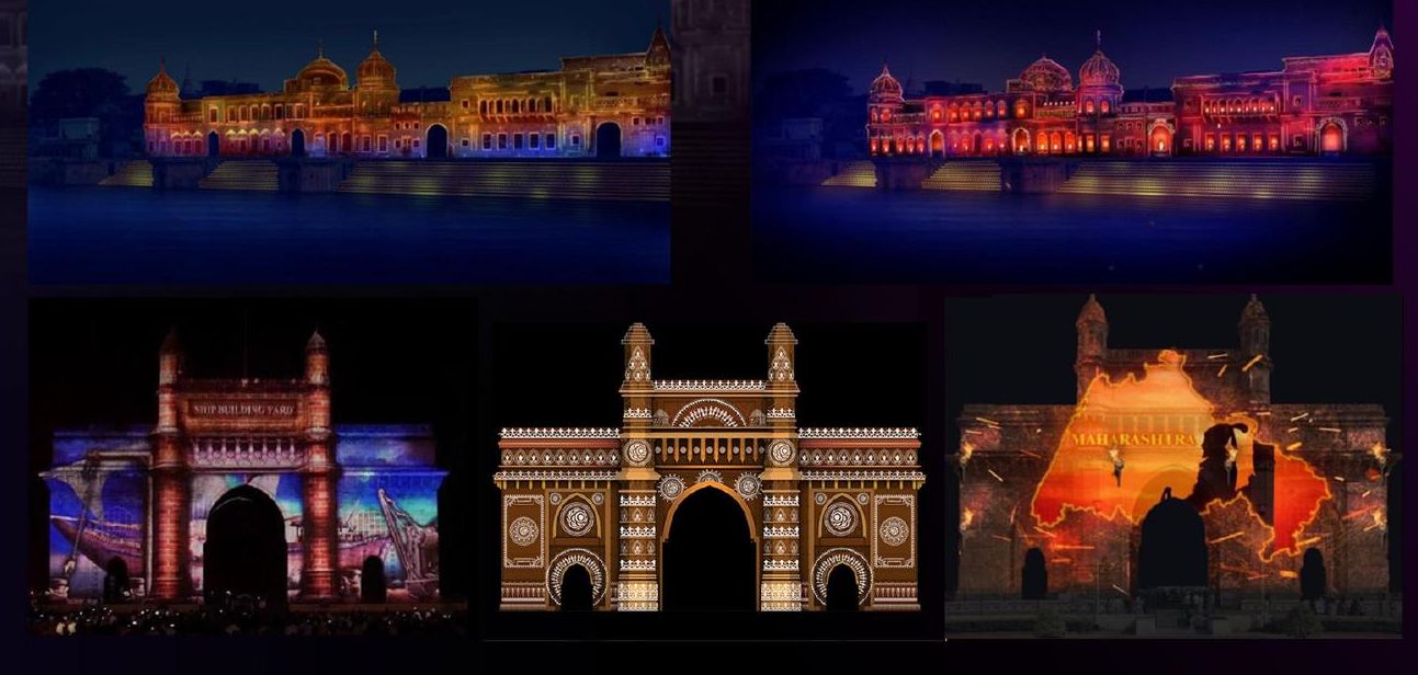 Ayodhya Temple & Gateway of India — visuals by Zero Design Studio